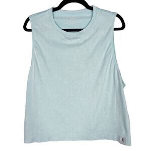 Soul by SoulCycle Womens Large L Blue Seamless Crop Tank Top Splatter Print